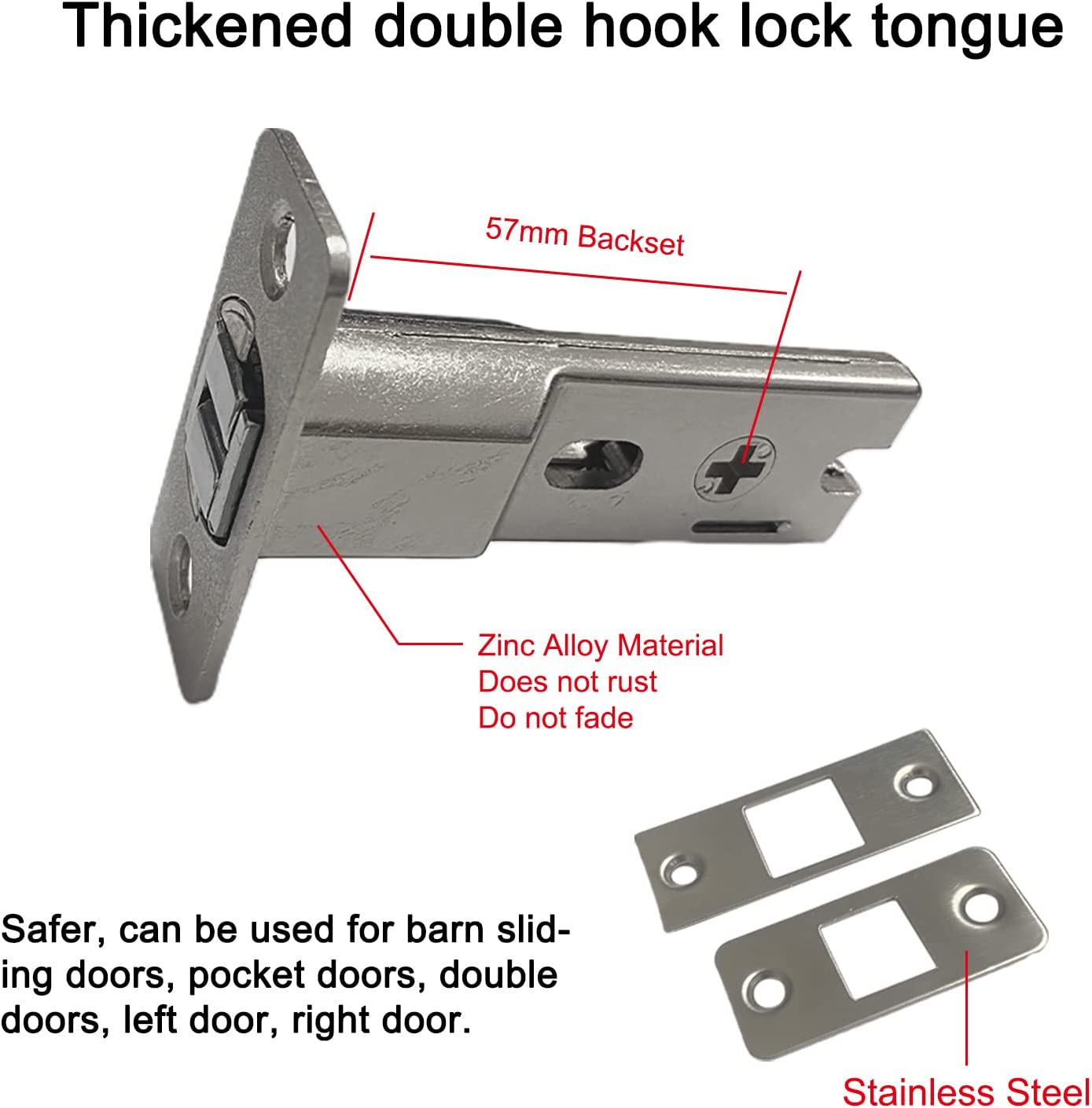Door key, lock hook, stainless steel